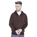 Plain Zip Neck Hooded Winter Cotton Sweatshirt