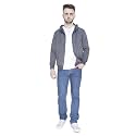 Plain Zip Neck Hooded Winter Cotton Sweatshirt