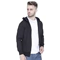 Plain Zip Neck Hooded Winter Cotton Sweatshirt