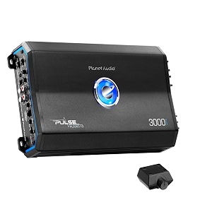 planet audio pl30001d pulse series car audio amplifier  3000 high output monoblock class d 1 ohm stable low level inputs low pass crossover mosfet power supply hook up to stereo and subwoofer