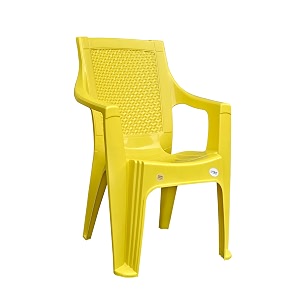 plastic mid back with arm chair comfortable chair for living room study office home balcony garden with back and armrests support - yellow pack of 2