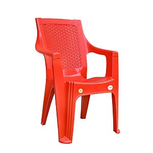 plastic mid back with arm chair comfortable chair for living room study office home balcony garden with back and armrests support - red pack of 2