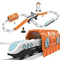 42-Piece DIY Space-Themed Battery Operated Magnetic Toy Train Set with Tracks, Engine, Tunnel &amp; Accessories | Educational STEM Toy for Kids Age 3+ | Train Set Gift Boys &amp; Girls