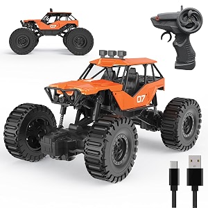 remote control off roader mud master rc car  rechargeable car with high speed drivec-type usb charging amp durable build  stunt car for kids adults  birthday all occasion gifts - orange