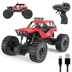 remote control off roader mud master rc car  rechargeable car with high speed drive c-type usb charging amp durable build  stunt car for kids adults  birthday all occasion gifts - red