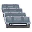 Plano StowAway 3600 Deep Stow Tackle Box with Corrosion-Preventive Rustricor, Single Latch Design, Transparent DuraView Lid, Stackable Storage for Fishing Bait, Lures and Gear, 3600 Deep (Pack of 4)