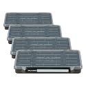 Plano StowAway Stow Tackle Box, with Corrosion-Preventive Rustricor, Single Latch Design, Transparent DuraView Lid, Stackable Storage for Fishing Bait, Lures and Gear, 3700 (Pack of 4)