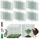 Plant Protectors from Animals - DIY Reusable Plant Cages for Outdoor Plants, Square Mesh Plant Covers Kits, 12"x12" Panels (6/18/30 Pcs) (30, Dark Green)