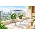 Plant Stand for Indoor & Outdoor Plants | Heavy-Duty Metal Plant Pot Stand with 4-Leg Stable Design, Rust Resistant Plant Holder Rack for Home, Balcony, Garden & Living Room (Set of 2)