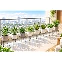 Plant Stand for Indoor &amp; Outdoor Plants | Heavy-Duty Metal Plant Pot Stand with 4-Leg Stable Design, Rust Resistant Plant Holder Rack for Home, Balcony, Garden &amp; Living Room (Set of 8)