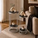 Plant Stand Indoor Outdoor Metal 2-Tier Modern