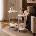 Plant Stand Indoor Outdoor Metal 2-Tier Modern