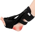 Plantar Fasciitis Night Splint, Adjustable Foot Drop Brace for Achilles Tendon Support, Sleeping Stretch Boot for Heel Pain Relief, Soft Day Night Ankle Support for Men Women (1PC-Black)