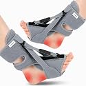 Plantar Fasciitis Night Splint, Adjustable Foot Drop Brace for Achilles Tendon Support, Sleeping Stretch Boot for Heel Pain Relief, Soft Day Night Ankle Support for Men Women (2PC-Grey)