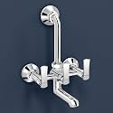 Plantex 2 in 1 Wall Mixer for Bathroom/Mixer L-Bend Provision for Overhead/Mixer Tap for Bathroom with Water Saving Nozzle and Wall Flange (3515, Chrome)