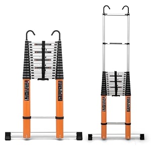 plantex 236 feet 72m telescopic ladderdurable stepscollapsible ladder for home or outdoor workaluminium telescopic ladder - orange