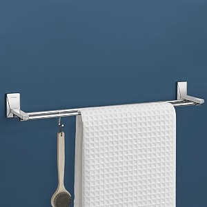 plantex 304 grade stainless steel 24 inch dual towel rodtowel holder for bathroomtowel hangerbathroom accessories - crystal chrome