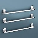 Plantex Self Adhesive Stainless Steel and ABS Bathroom Accessories Set/soap Holder for Bathroom/Tumbler Holder/Towel Rod/Towel Ring for Washbasin/Robe Hook - Set of 5 (Matt Black &amp; Gold)