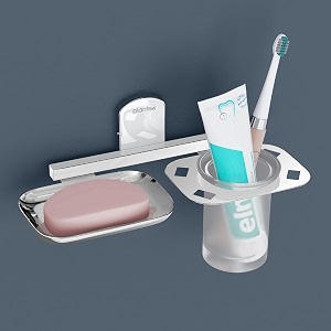 plantex 304 grade stainless steel 2in1 soap dish with glass tumbler holdersoap standtooth brush holder for bathroombathroom accessories - pack of 1 chrome