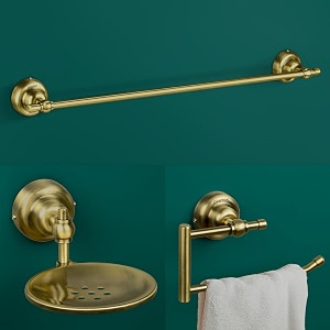 plantex 304 grade stainless steel bathroom accessories set of 3 - towel hangernapking holdersoap holder for bathroom - skyllo brass antique