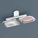 Plantex 304 Grade Stainless Steel Double Soap Holder for Bathroom/Soap Dish/Wall Mounted Soap Holder/Bathroom Accessories - Parv (Chrome)