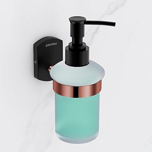 plantex 304 grade stainless steel liquid soap dispenserwall mounted dispenserbathroom accessories - pack of 1 parv-rose gold amp black