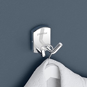 plantex 304 grade stainless steel robe hookcloth-towel hangerdoor hanger-hookbathroom accessories - parv chrome
