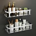 Plantex 304 Grade Stainless Steel Shelf for Bathroom/Storage Shelf for Kitchen – Bathroom Accessories – Pack of 2 (12x5 Inch, Chrome)