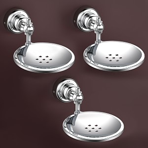 plantex 304 grade stainless steel soap dishsoap holder for bathroomsoap standbathroom accessories pack of 3 skyllo chrome