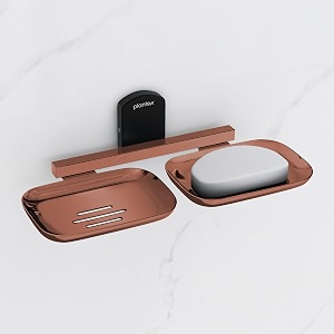 plantex double soap dish for bathroom304 grade stainless steel soap holder for washbasinsoap standbathroom accessories - parv rose gold amp black