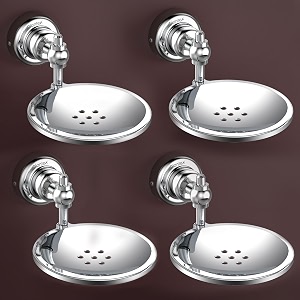 plantex 304 grade stainless steel soap dishsoap standbathroom soap holderbathroom accessories pack of 4 skyllo chrome
