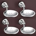 Plantex 304 Grade Stainless Steel Soap Dish/Soap Stand/Bathroom Soap Holder/Bathroom Accessories Pack of 4, Skyllo (Chrome)