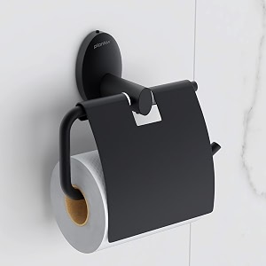 plantex 304 grade stainless steel toilet paper roll holdertoilet paper holdertissue paper roll holder for bathroom accessories - oreva black