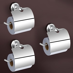 plantex 304 grade stainless steel toilet paper roll holdertoilet paper holder in bathroomkitchenbathroom accessories pack of 3 skyllo chrome