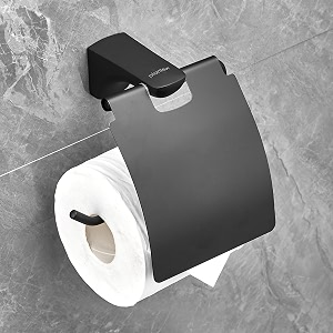 plantex space aluminium toilet paper holdertissue paper roll holder in bathroomlavatorybathroom accessories black