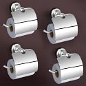 Plantex 304 Grade Stainless Steel Toilet Paper Roll Holder/Toilet Paper Holder in Bathroom/Kitchen/Bathroom Accessories Pack of 4, Skyllo (Chrome)