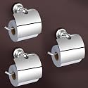 Plantex 304 Grade Stainless Steel Toilet Paper Roll Holder/Toilet Paper Holder in Bathroom/Kitchen/Bathroom Accessories Pack of 3, Skyllo (Chrome)