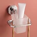 Plantex 304 Grade Stainless Steel Toothbrush Holder Wall Mount/ABS Material Tumbler Holder for Wash Basin and Bathroom- Nipron (Chrome)