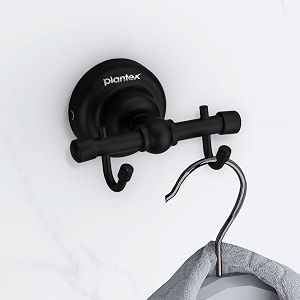 plantex 304 grade stainless steel robe hookcloth-towel hangernapkin hangerbathroom accessories - skyllo black