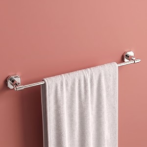 plantex 304 grade stainless steel towel holder in bathroomsingle towel rod for bathroomcloth hangerbathroom accessories - nipron chrome - 24 inch