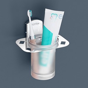 plantex 304 grade stainless steel glass tumbler holdertooth brush holder for bathroombathroom accessories - pack of 1 parvchrome