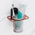 Plantex 304 Grade Stainless Steel Tumbler Holder/Tooth Brush Holder for Bathroom/Bathroom Accessories - Pack of 1 (Parv-Rose Gold &amp; Black)