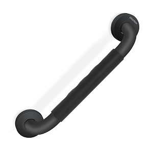 plantex 304 stainless steel grab bar for toilet with grip13 inch anti-slip handle for bathroom support - pack of 1 black