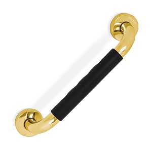 plantex 304 stainless steel grab bar for toilet with grip13 inch anti-slip handle for bathroom support - pack of 1 pvd gold amp black