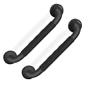 Plantex 304 Stainless Steel Grab Bar for Toilet with Grip/13 inch Anti-Slip Handle for Bathroom Support - Pack of 2 (Black)
