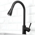 Plantex 304 stainless steel hot-cold water/sink mixer faucet with sprayer - black Kitchen Mixer Faucet (Deck Mount Installation Type)
