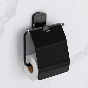 plantex 304 grade stainless steel toilet paper holder for washroomtissue paper roll holderbathroom accessories - parv black
