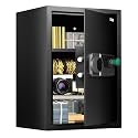 Plantex 56 Litre Digital Safe Locker For Home/Safety Locker Box with Biometric Fingerprint,Touchscreen Display & Emergency Key/Perfect Security Solution for Valuables/2 Years Warranty - Black