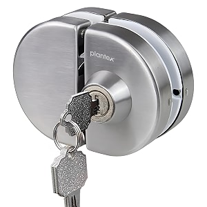 plantex stainless steel glass door lock - no drillinglock for main doordoor thickness 10 mm to 12 mm3 ultra keystuffen glass door accessories - pack of 1 matt