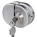 Plantex Stainless Steel Glass Door Lock - No Drilling/Lock for Main Door/Door Thickness 10 mm to 12 mm/3 Ultra Keys/Tuffen Glass Door Accessories - Pack of 1 (Matt)